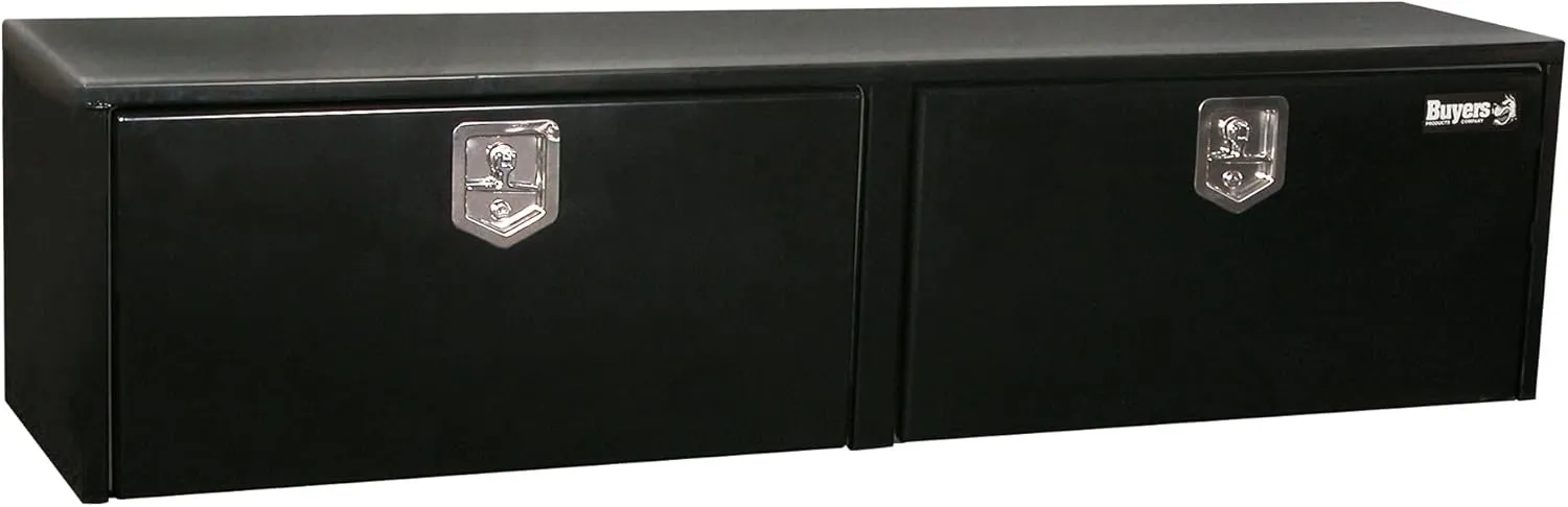 Buyers Products 1704320 Black Steel Underbody Truck Box, 24 x 24 x 72 Inch, Made In The USA, 14 Ga Black Steel Trailer/Truck Bed Tool Box, Weather-Resistant, Locking T-Latch