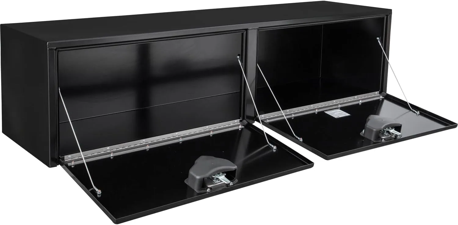 Buyers Products 1704320 Black Steel Underbody Truck Box, 24 x 24 x 72 Inch, Made In The USA, 14 Ga Black Steel Trailer/Truck Bed Tool Box, Weather-Resistant, Locking T-Latch