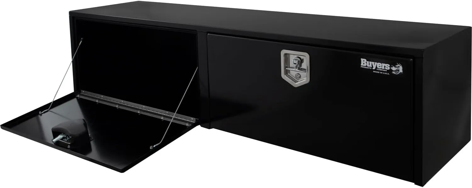 Buyers Products 1704320 Black Steel Underbody Truck Box, 24 x 24 x 72 Inch, Made In The USA, 14 Ga Black Steel Trailer/Truck Bed Tool Box, Weather-Resistant, Locking T-Latch