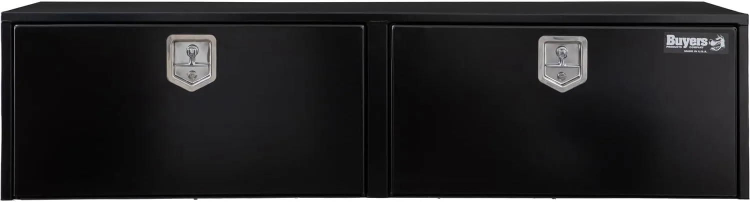 Buyers Products 1704320 Black Steel Underbody Truck Box, 24 x 24 x 72 Inch, Made In The USA, 14 Ga Black Steel Trailer/Truck Bed Tool Box, Weather-Resistant, Locking T-Latch