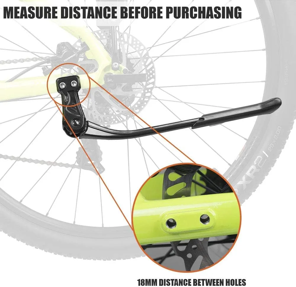 BV Bike Kickstand - Mountain Bike Kick Stand for 24-29" Bicycles - Adjustable Length, Non-Slip Sole, Aluminum Alloy Material - Bicycle Kickstand