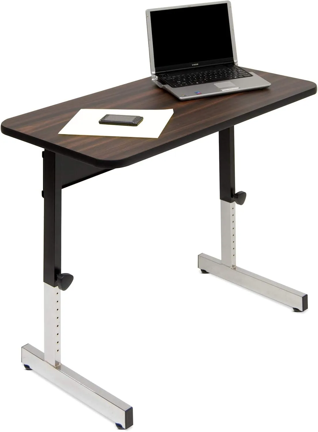 Calico Designs Adapta Desk - Height Adjustable Desk - 23"-33.5" - All-Purpose Standing Table for Home Office, Art, and More - Black/Walnut