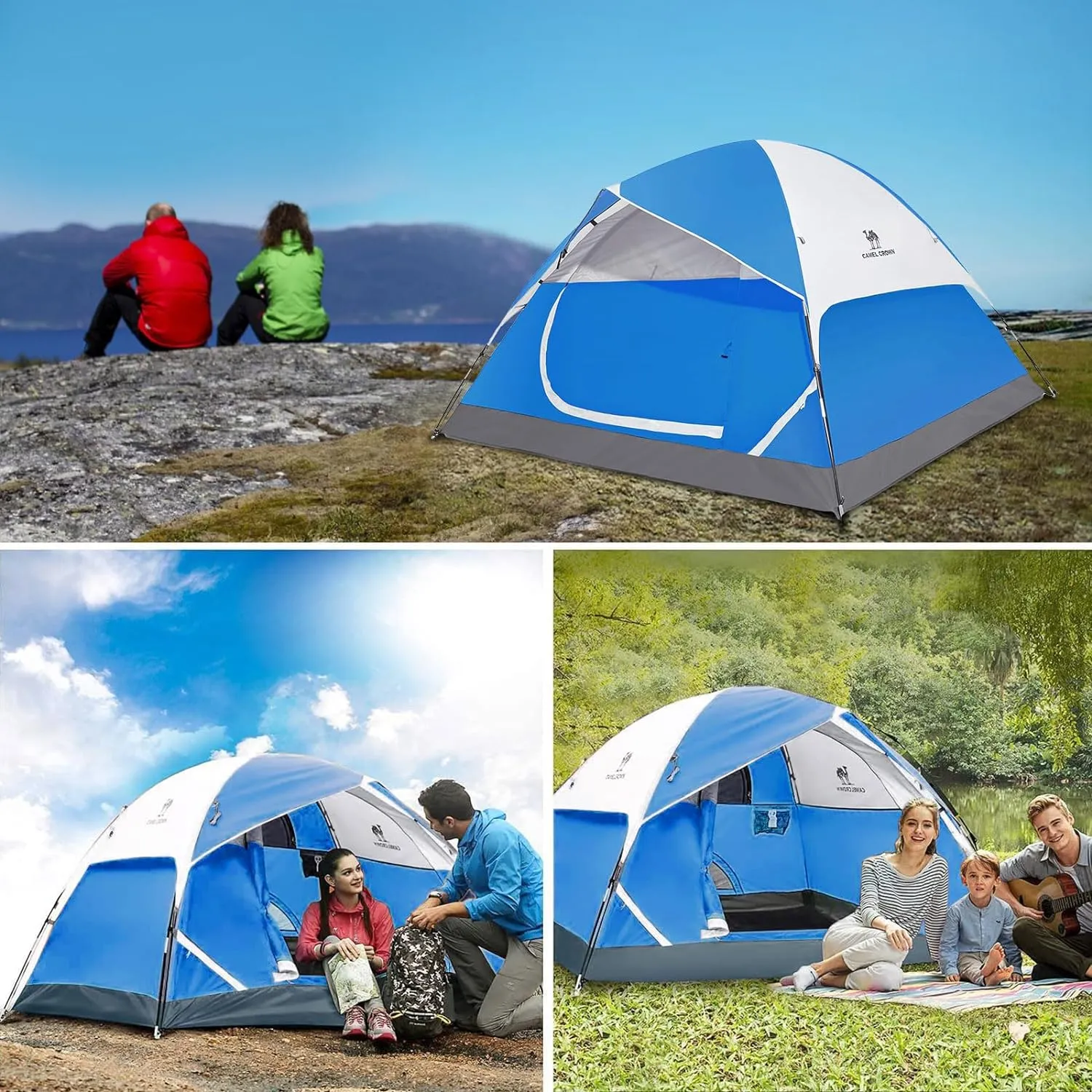 CAMEL CROWN Tents for Camping 2/3/4/5 Person Camping Dome Tent, Waterproof,Spacious, Lightweight Portable Backpacking Tent for Outdoor Camping/Hiking