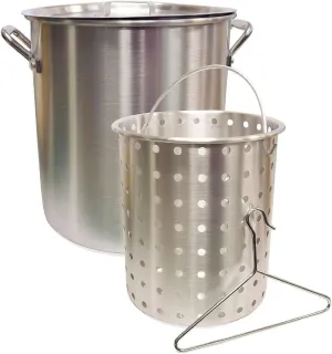 Camp Chef Aluminum Pot & Basket - Includes Lid, Basket & Removal Hook - Perfect for Boiling, Simmering & Steaming - Easy-to-Clean Cooking Pot - 32 Quart Pot