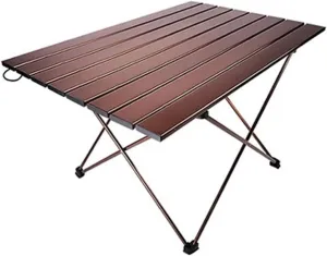 Camp Table Camping Folding Picnic Table Roll Up Ultralight Aluminum Alloy Table Top with Convenient Mesh Net Bag