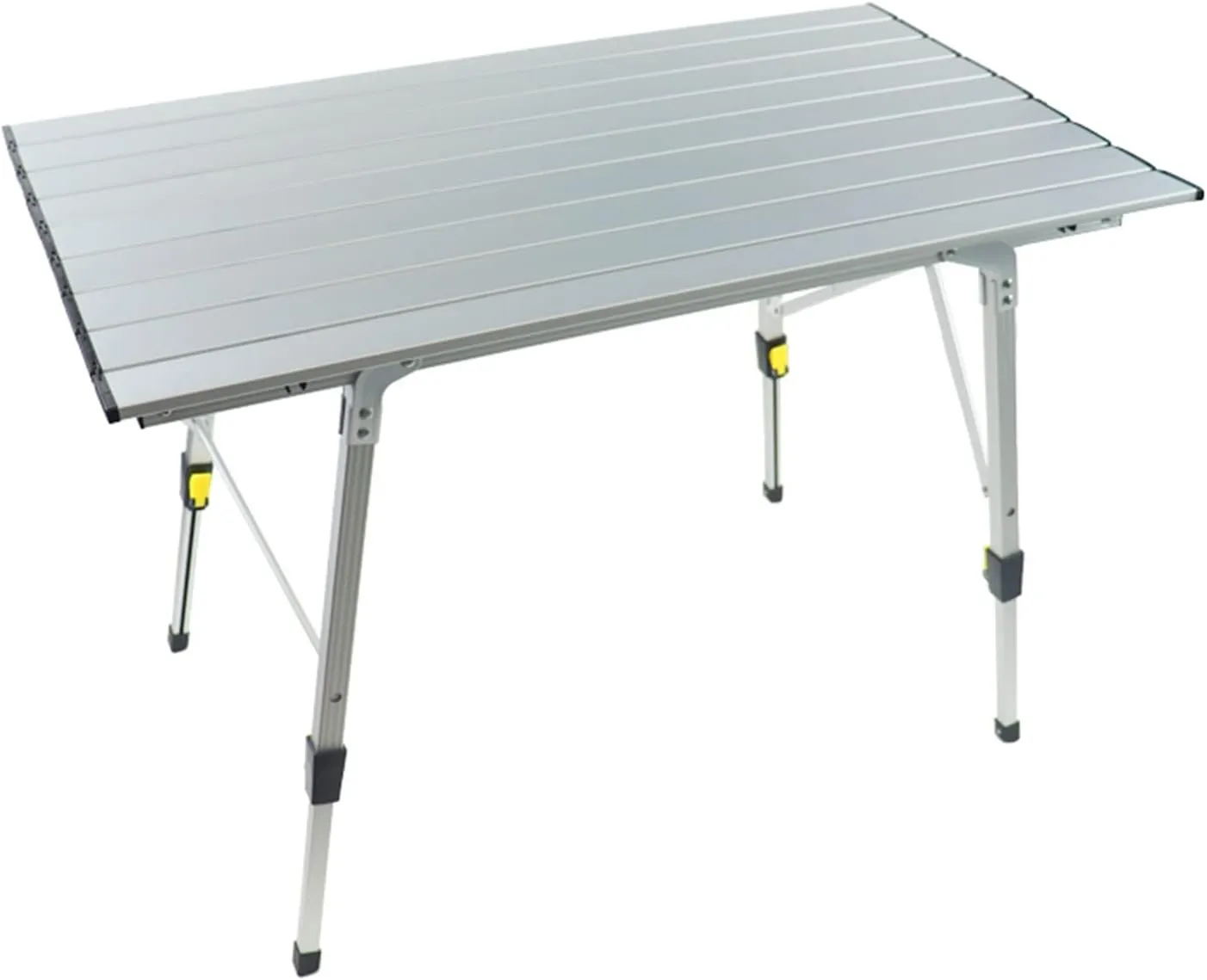 Camp Table Camping Table Folding Aluminum Roll Up Top Collapsible Lightweight Portable Compact Camp Table Weatherproof and Rust Resistant (Silver)
