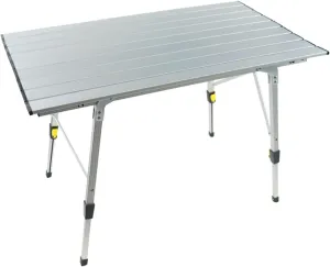Camp Table Camping Table Folding Aluminum Roll Up Top Collapsible Lightweight Portable Compact Camp Table Weatherproof and Rust Resistant (Silver)