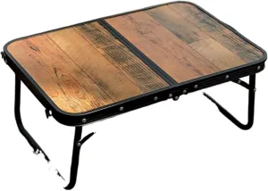 Camp Table Folding Adjustable Height, Lightweight Aluminum Alloy with Grain Surface, Portable Picnic Hiking BBQ Desk