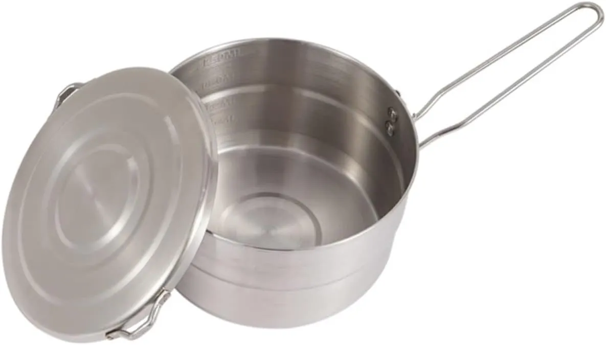Camping Bento Pot Lightweight Portable Cooking Pot for Hiking Fishing and Picnics High-Temperature Resistant Easy to Use Compact Design -Skid Handle