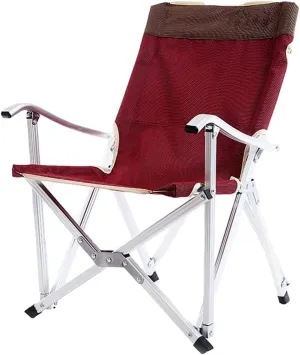 Camping Chair Fishing Chair Folding Chairs Camping Outdoor Ultralight Aluminum Alloy Fishing Chair Folding Chair For Beach Leisure Camping Self-Driving Barbecue Lawn Chairs Outside ( Color : Red )