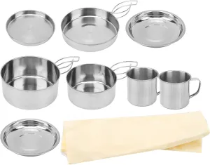 Camping Cook Set, Camping Cookware Mess Kit Cooking Equipment Cookset 8Pcs for Outdoor for Picnic for Backpacking for Hiking