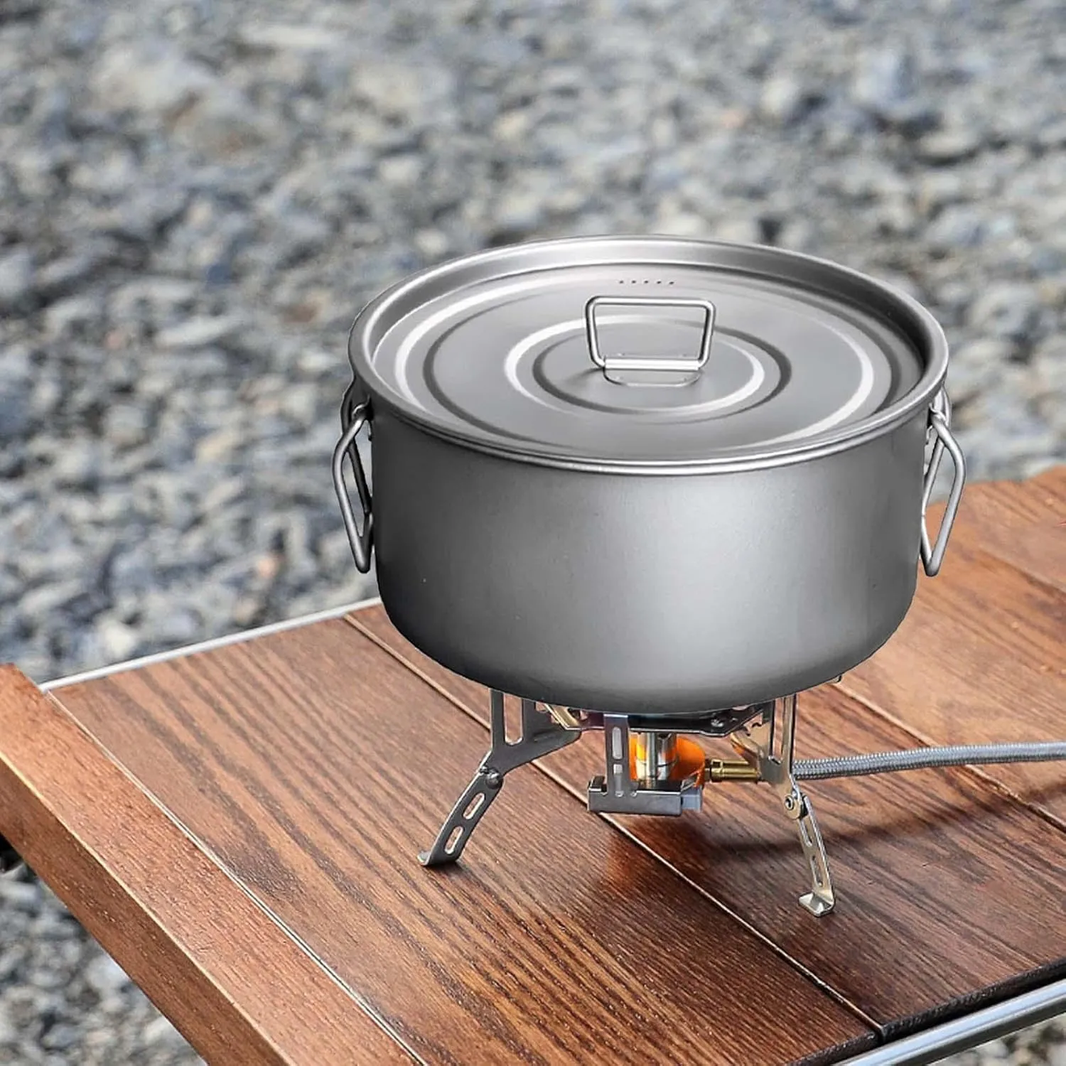 Camping Cooking Gear with Lid and Utensils for Outdoor Activities