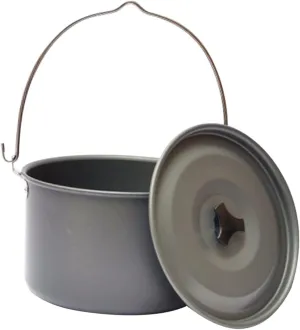 Camping Cooking Pot Outdoor Cooking Cookware Lightweight Aluminum Hanging Pot Non-Stick Surface High Heat Resistance Picnic Supply Easy to Clean