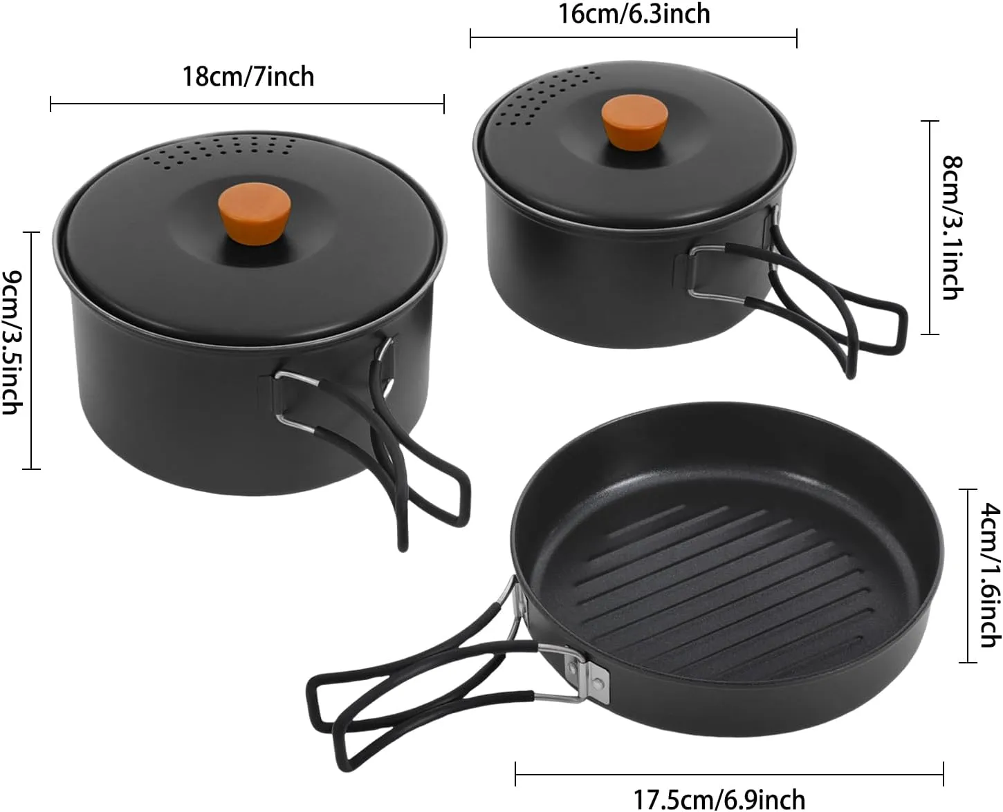 Camping Cooking Set, 304 Stainless Steel Camping Pots and Pans, Portable Camping Cookware Kit with Storage Bag for Hiking Backpacking