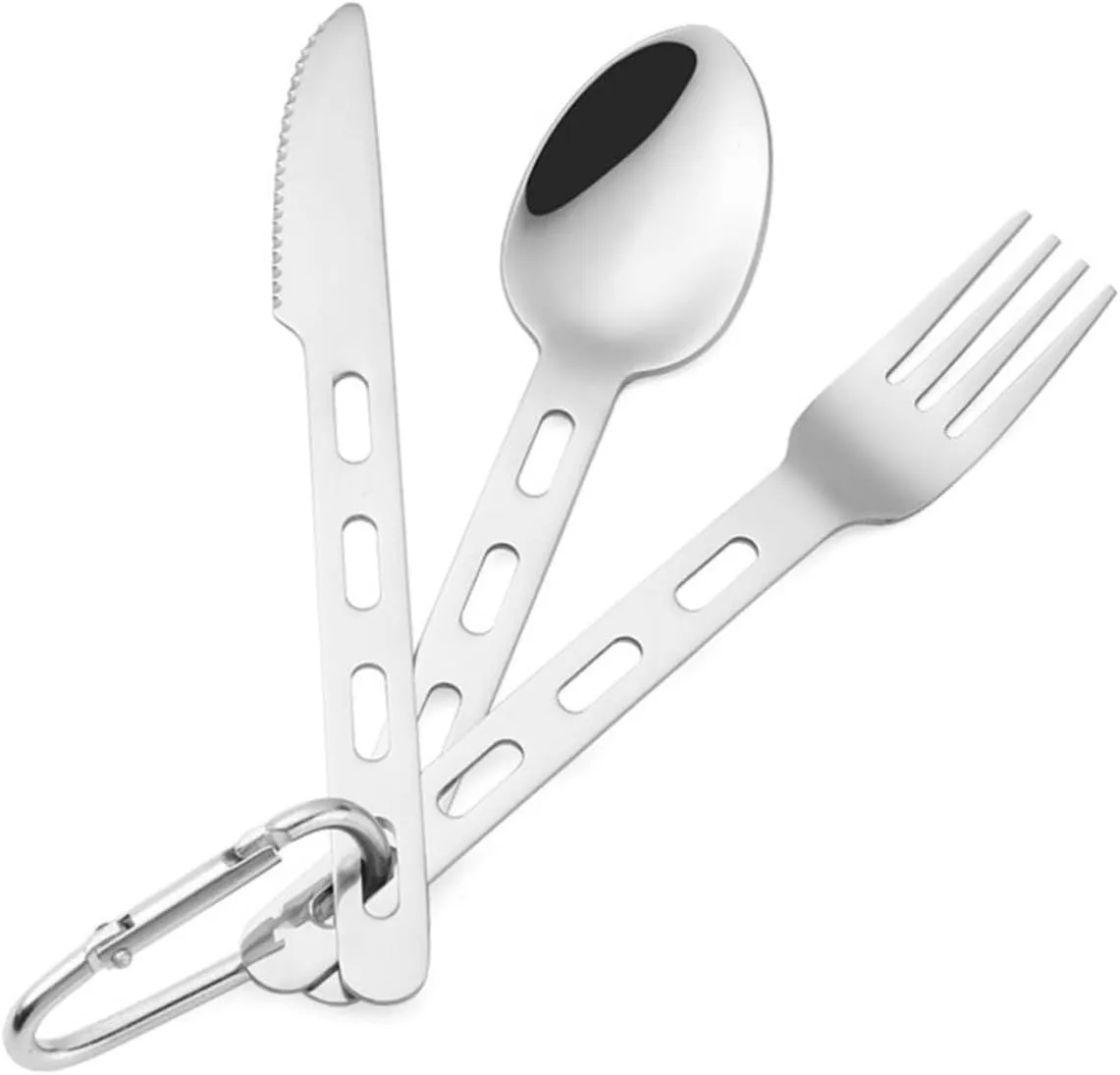 Camping Cookware 3-piece Set Stainless Steel Cutlery Kit Camping Silverware for Outdoor Use
