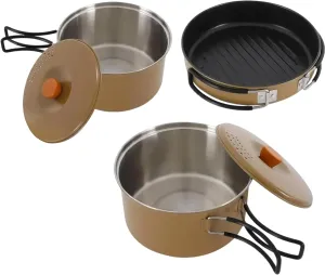 Camping Cookware Mess Kit, Foldable Stainless Steel Campfire Cooking Pots and Pans for Home RV Boat Camping Hiking and Picnic