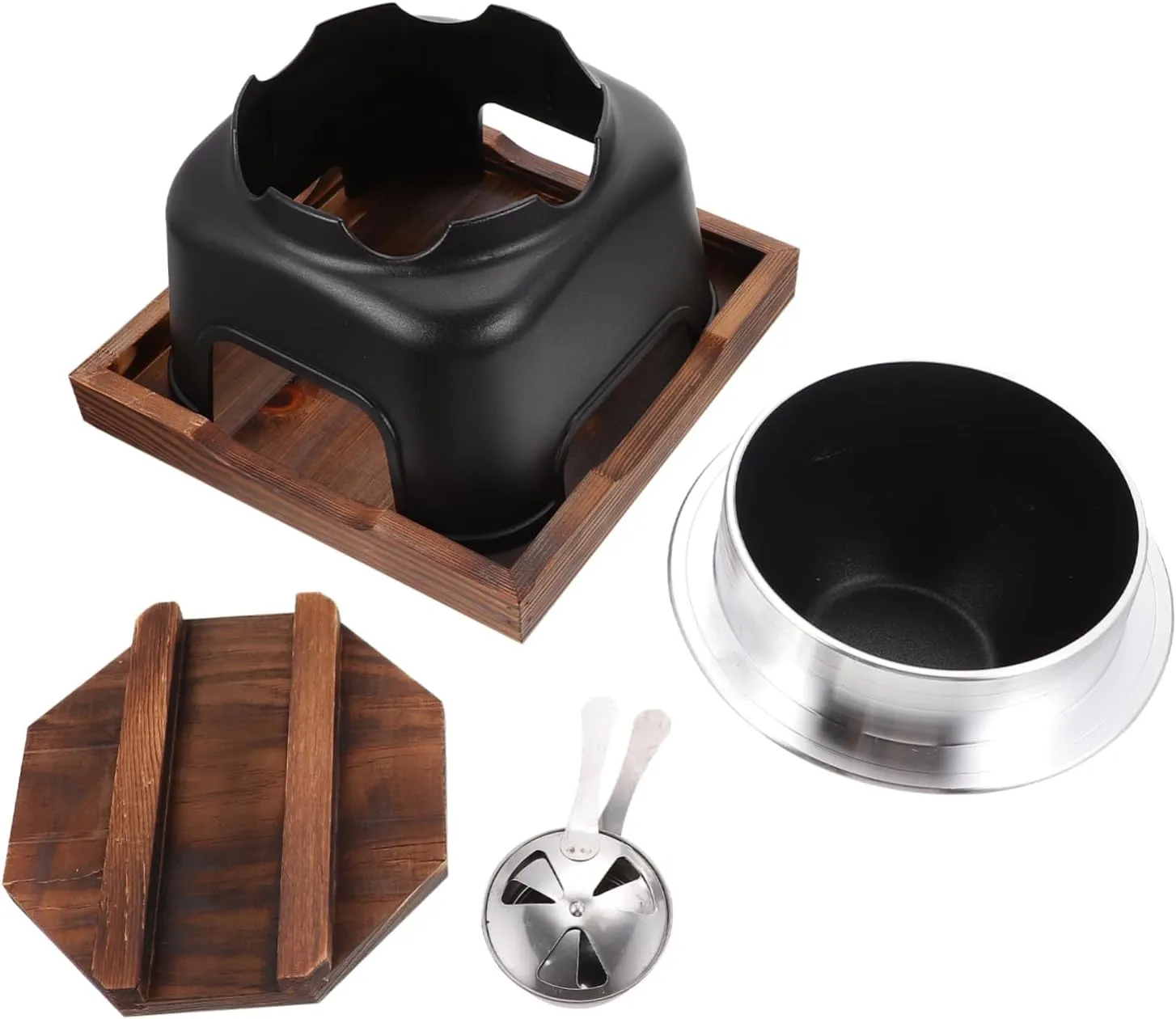 Camping Cookware Rice Oolong Pot Heat Energy Cycle Ceramic Non-Stick Easy to Install Perfect for Hiking