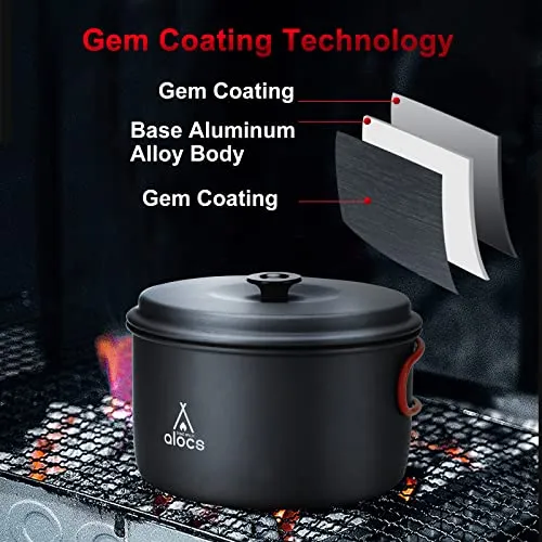 Camping Cookware Set Camping Gear,Compact Camping Pots & Pans Set