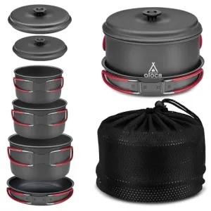 Camping Cookware Set Camping Gear,Compact Camping Pots & Pans Set