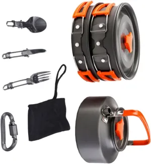 Camping Cookware Set Cooking Pan Foldable Pot Camping Utensils Cooking Supplies
