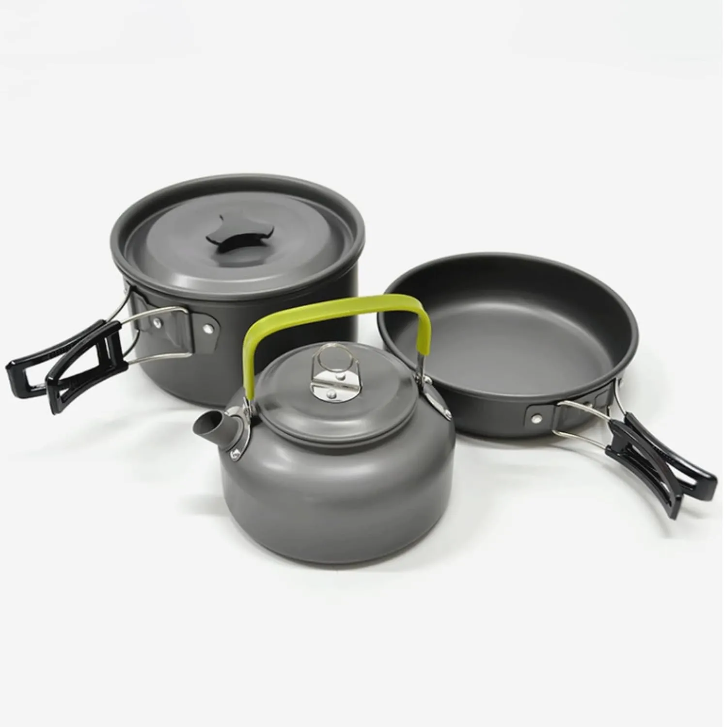 Camping Cookware Set Mess Kit, Backpacking Gear Cooking Equipment, Portable Non Stick Pot Pan Cook