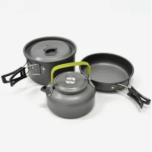 Camping Cookware Set Mess Kit, Backpacking Gear Cooking Equipment, Portable Non Stick Pot Pan Cook