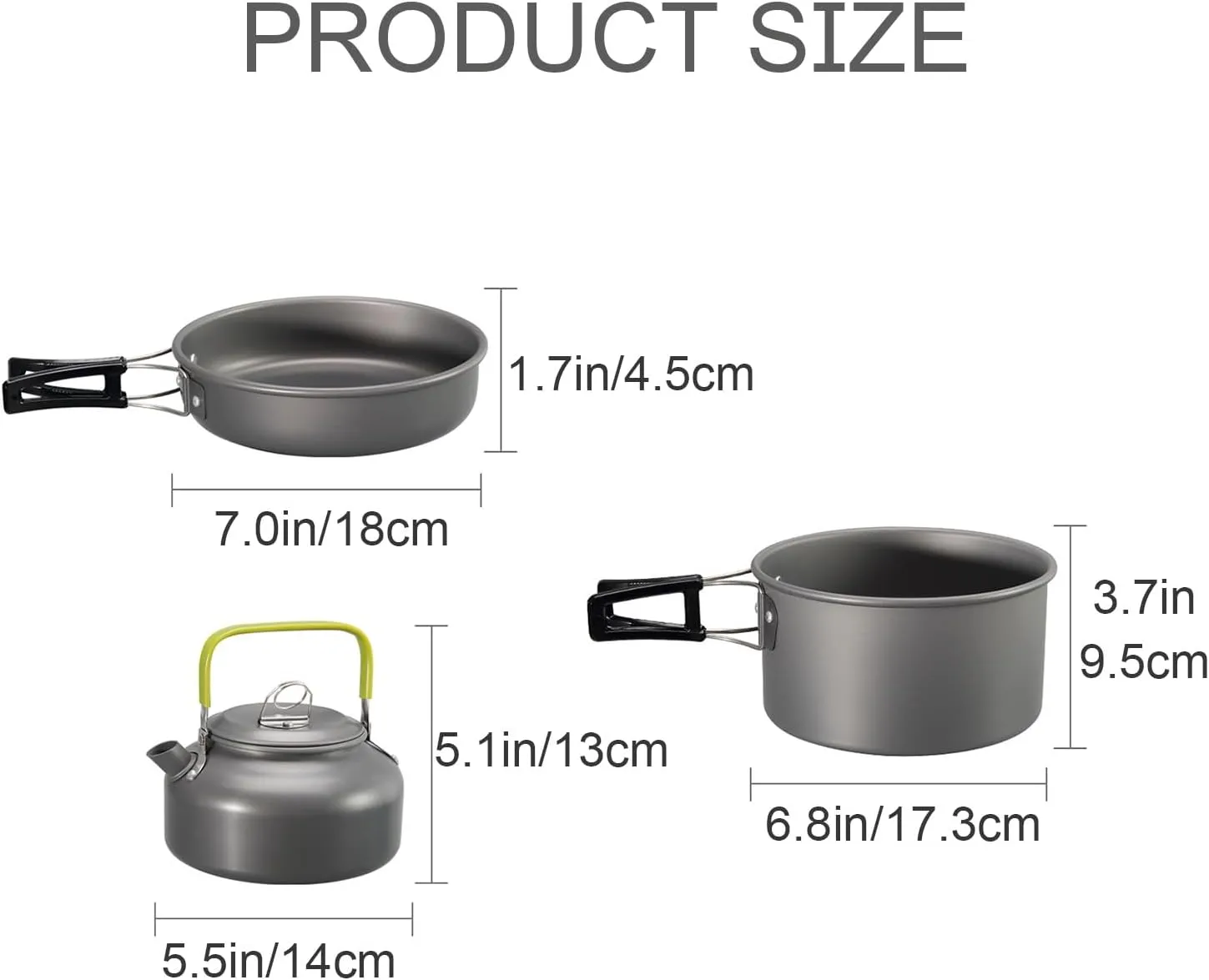 Camping Cookware Set, Portable Camping Cookware with Non-Stick Camping Pan for Camping Hiking Picnic