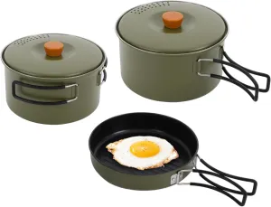 Camping cookware set stainless steel, travel tote bag Hiking | barbecue | beach