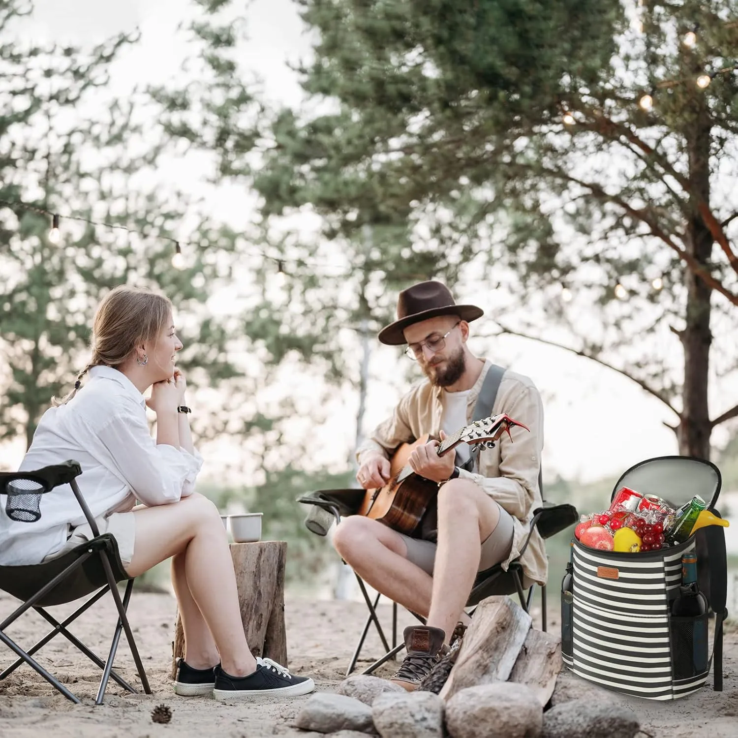 Camping Cooler Backpack 30 Cans, Soft Backpack Coolers Insulated Leak Proof Travel Cooler Bag Waterproof Lunch Picnic Beach Work Trip Thermal Bag Drink Beverage Beer Bag Cooler
