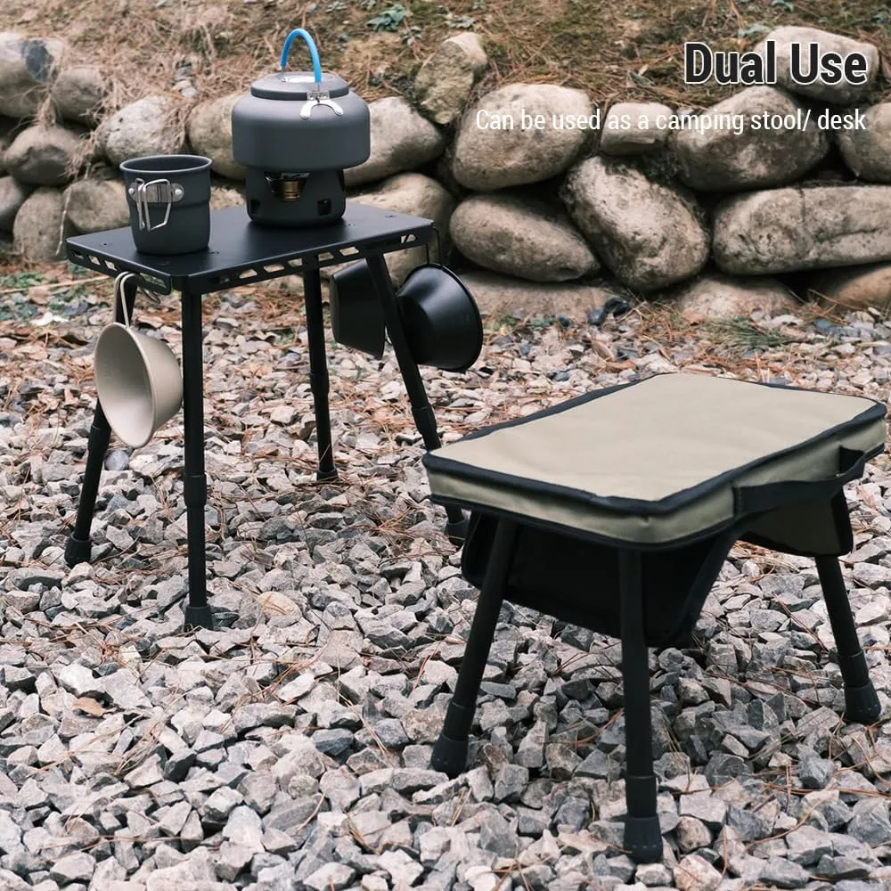 Camping Folding S Weight Pony S Dual-Use Adjustable Height Picnic Table Chair