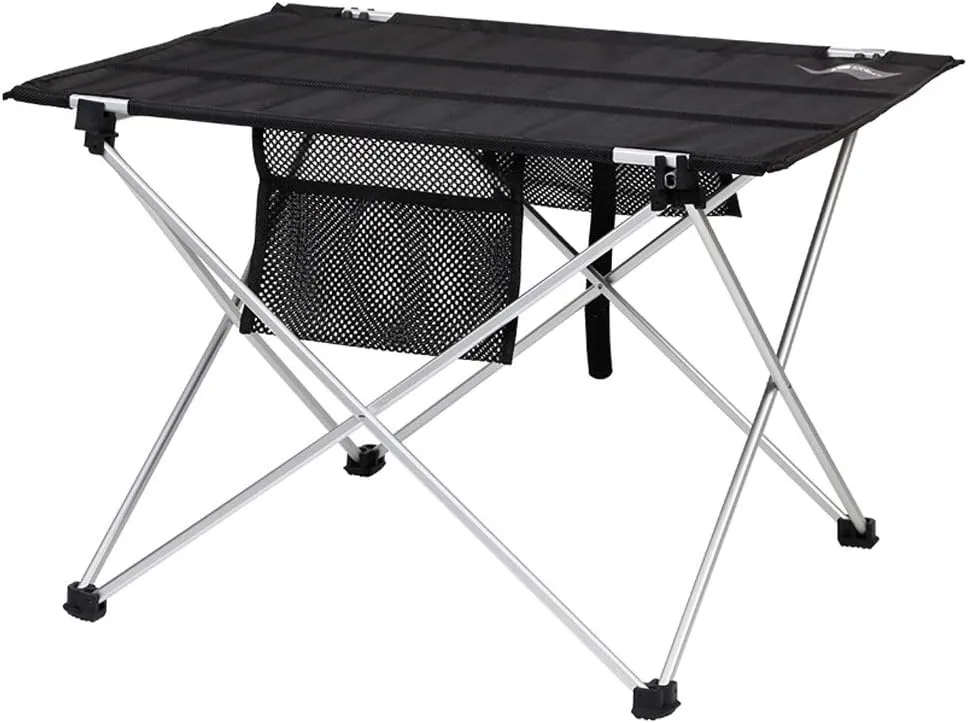 Camping Folding Table Aluminum Alloy Folding Portable Picnic Camping Table With Aluminum Legs Roll Up Table Top Mesh Layer for Camping/Banquet Folding Tables Easy to Carry for Outdoor Picnic Beac