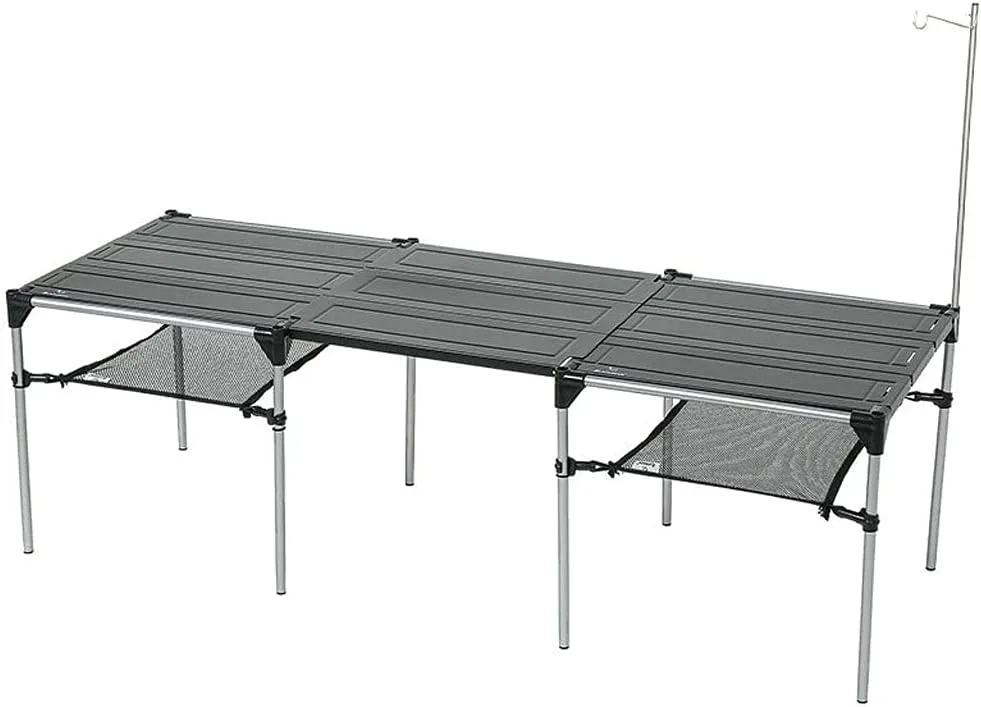 Camping Folding Table Outdoor Portable Picnic Table Multifunctional Folding Table Aluminum Alloy Mini Table Hiking Self-Driving Mountaineering Multifunctional Table for Picnic Backyards Beach (Black)