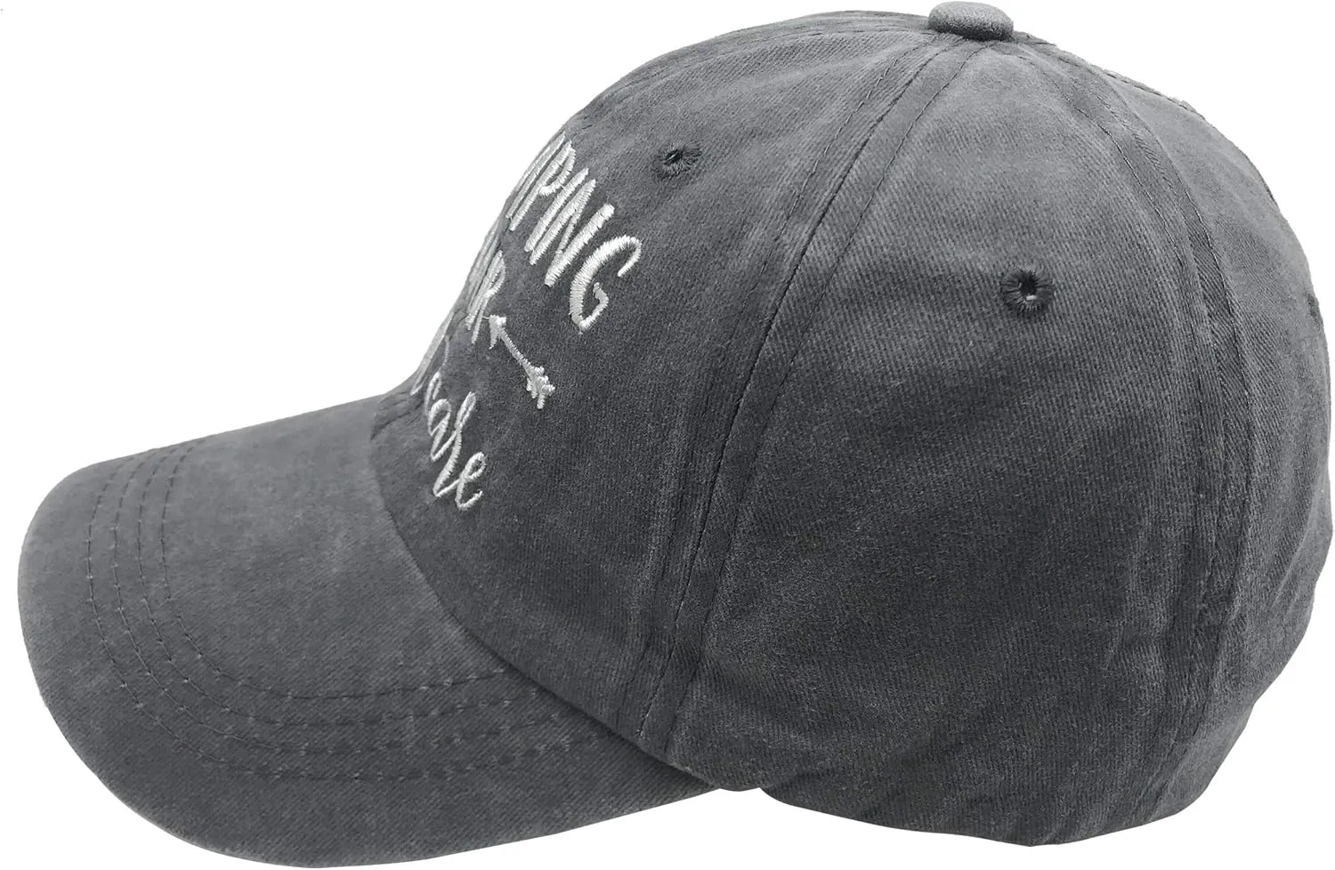 Camping Hair Don't Care Ponytail Hat Vintage Washed Distressed Baseball Dad Cap for Women
