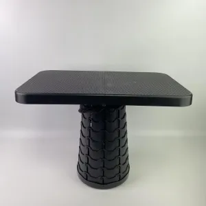 Camping Home Stool, Small, Black, 4-Foot Outdoor Portable Table, Height Adjustable, Camping, Picnic, RV Table, 55 lb Weight Capacity, Lightweight, 38 x 48 x 62 cm