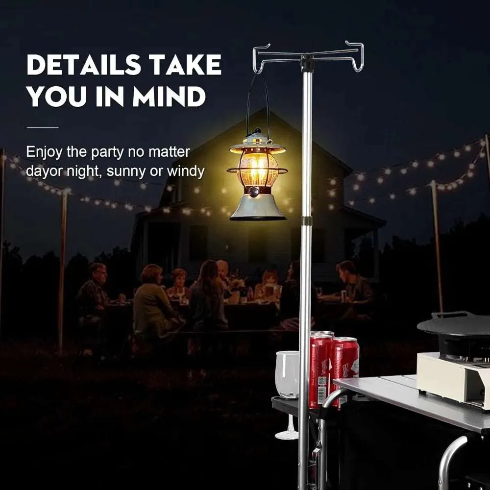Camping Kitchen Table, Outdoor Cooking Table with 4 Panels & Storage Bag, Aluminum Folding Cooking Station, Heat Resistant Table