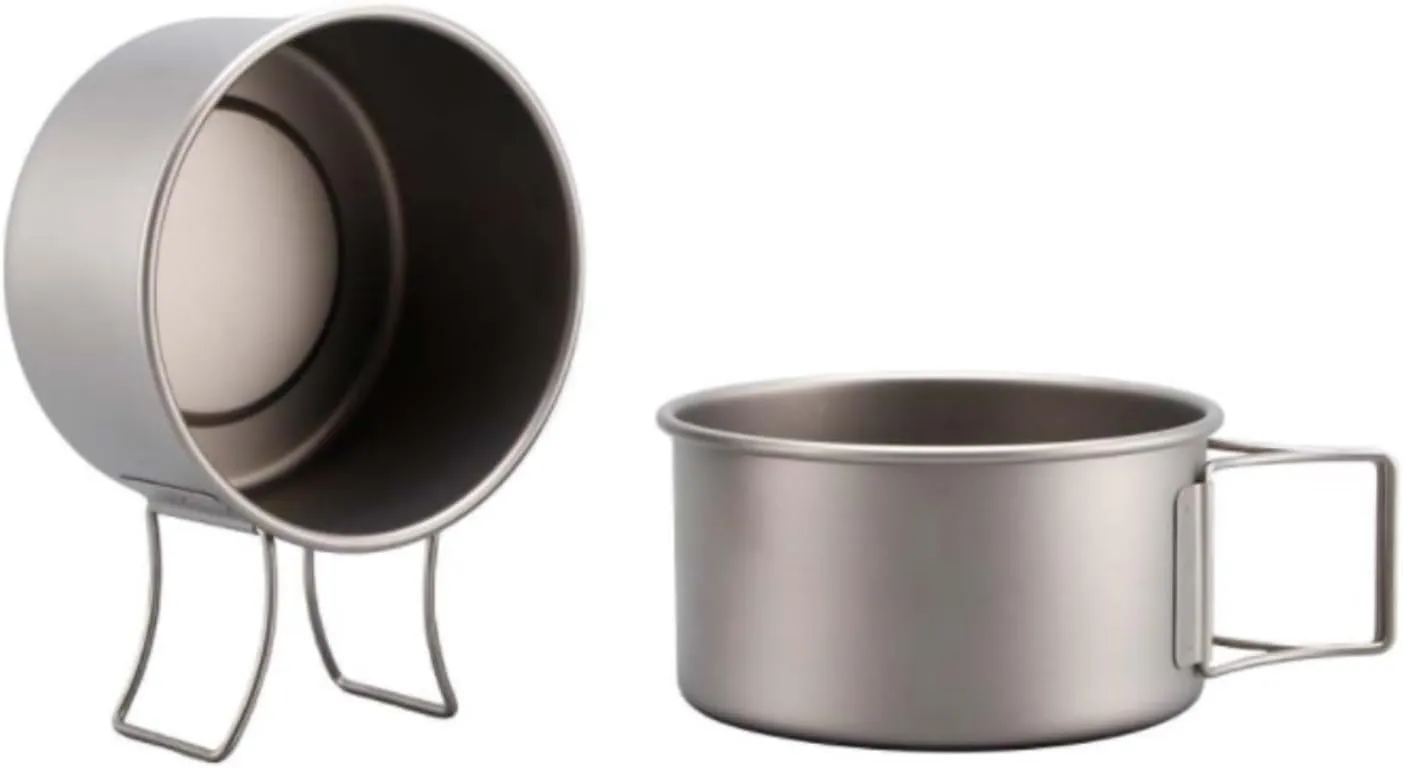 Camping Kitchen Utensil Outdoor Camping Portable Pure Titanium Bowl Set Pot Tableware Foldable Camping Cooker for Outdoor Cooking