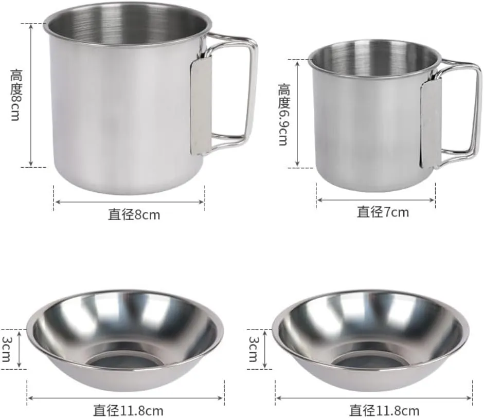 Camping Kitchen Utensil Outdoor Camping Tableware Stainless Steel Hanging Pot Camping Cup Camping Cookware Soup Coffee Pot Portable for Outdoor Cooking
