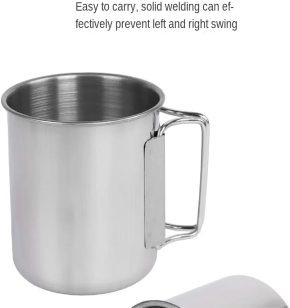 Camping Kitchen Utensil Outdoor Camping Tableware Stainless Steel Hanging Pot Camping Cup Camping Cookware Soup Coffee Pot Portable for Outdoor Cooking