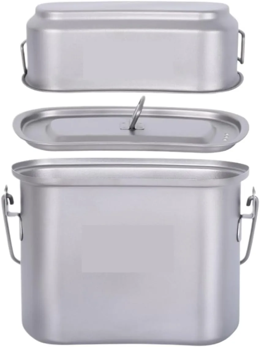 Camping Kitchen Utensil Outdoor Lightweight Folding Handle Cooker Pot Camping Steamer Lunch Box Frying Pan for Outdoor Cooking