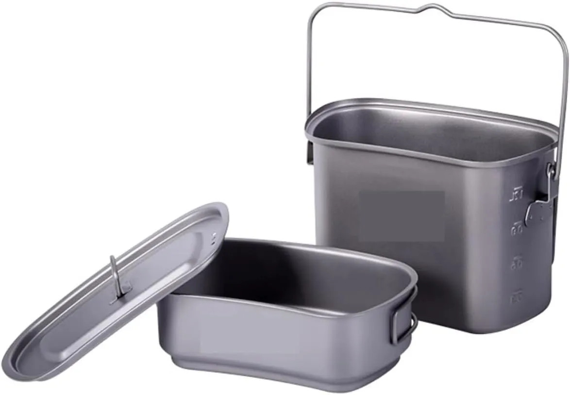 Camping Kitchen Utensil Outdoor Lightweight Folding Handle Cooker Pot Camping Steamer Lunch Box Frying Pan for Outdoor Cooking
