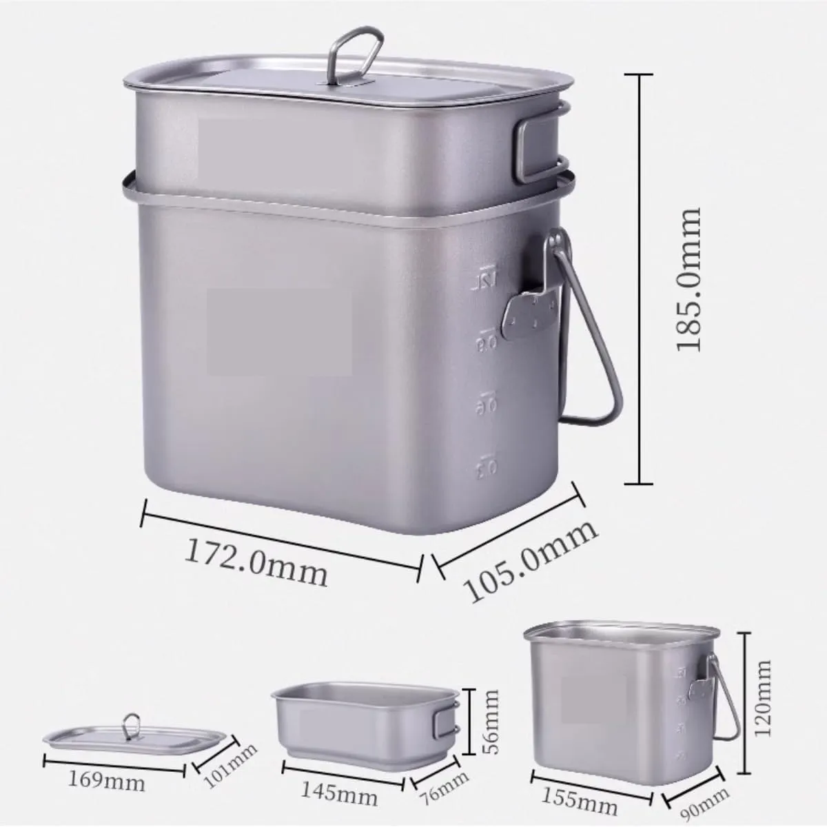 Camping Kitchen Utensil Outdoor Lightweight Folding Handle Cooker Pot Camping Steamer Lunch Box Frying Pan for Outdoor Cooking