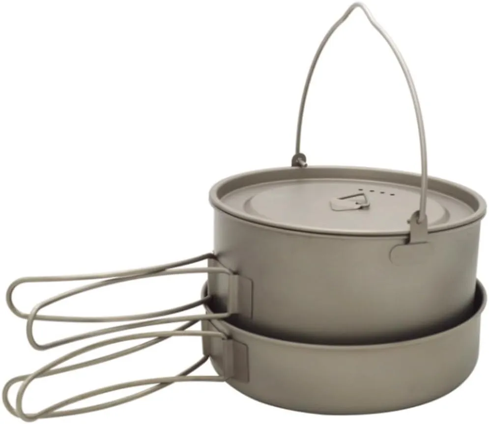 Camping Kitchen Utensil Outdoor Picnic Camping Cookware Tableware Pot Set Foldable Handle Portable Pan Frying Pan for Outdoor Cooking