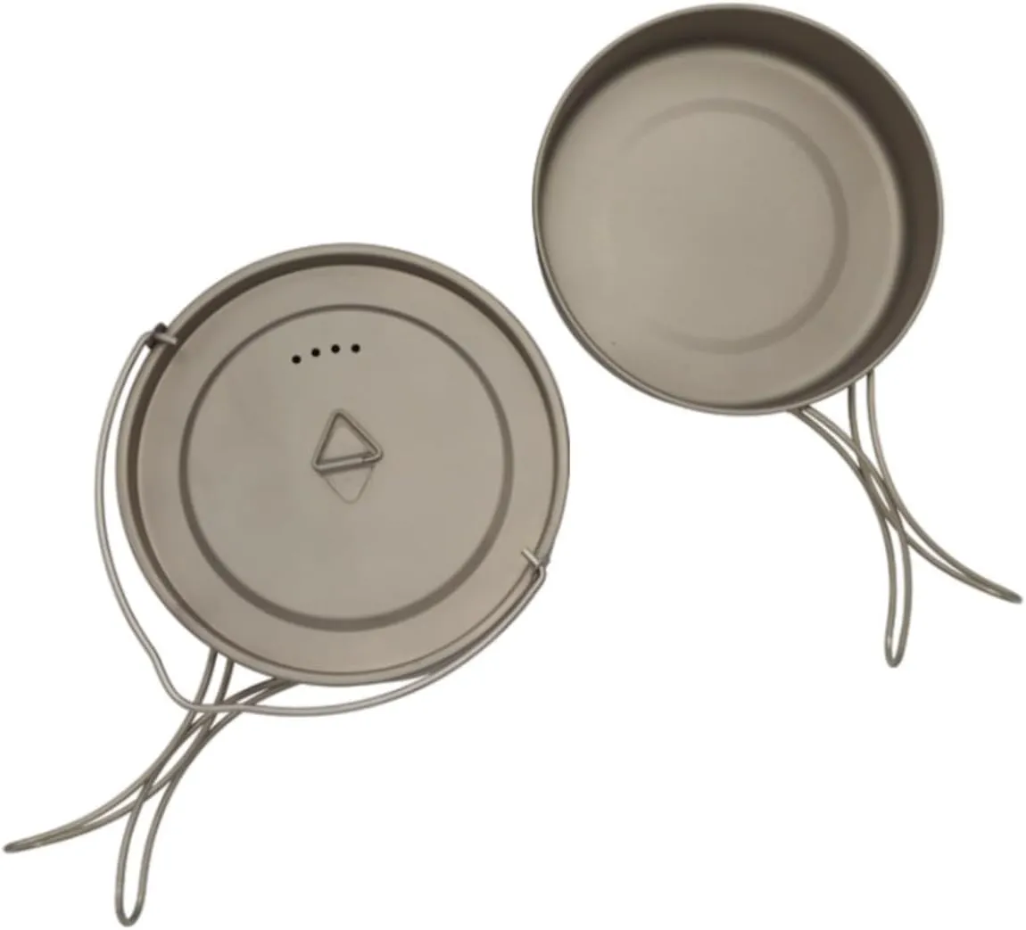 Camping Kitchen Utensil Outdoor Picnic Camping Cookware Tableware Pot Set Foldable Handle Portable Pan Frying Pan for Outdoor Cooking