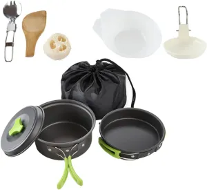 Camping Kitchenware Essential Utensils Portable Outdoor Cookware for Hiking Picnic and BBQ