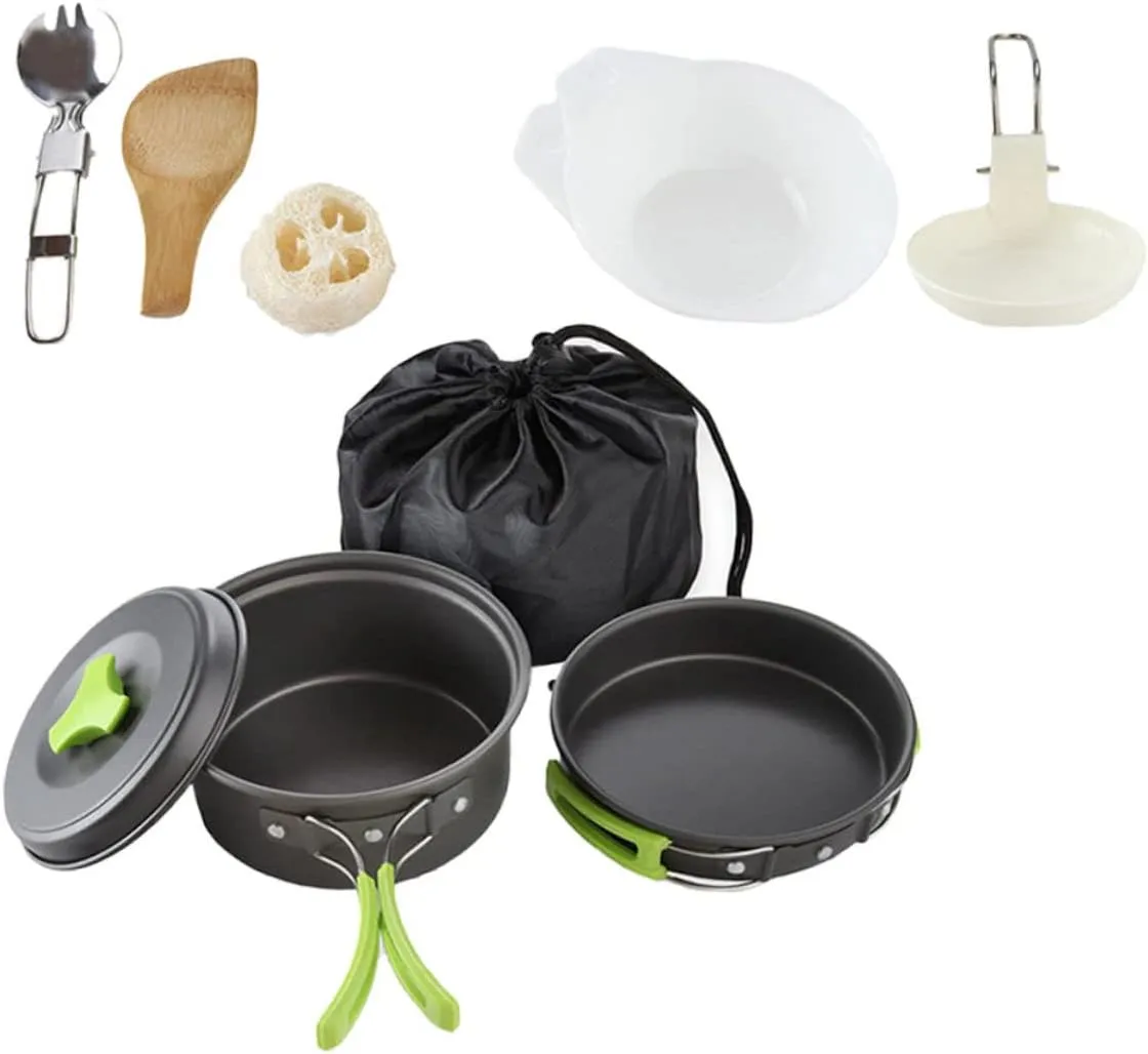 Camping Kitchenware Essential Utensils Portable Outdoor Cookware for Hiking Picnic and BBQ