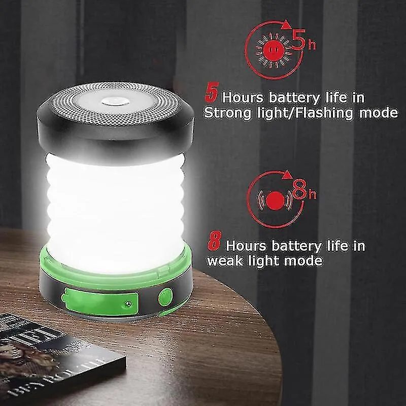 Camping Lanterns - Solar Powered or USB Rechargeable Emergency Lights, Foldable