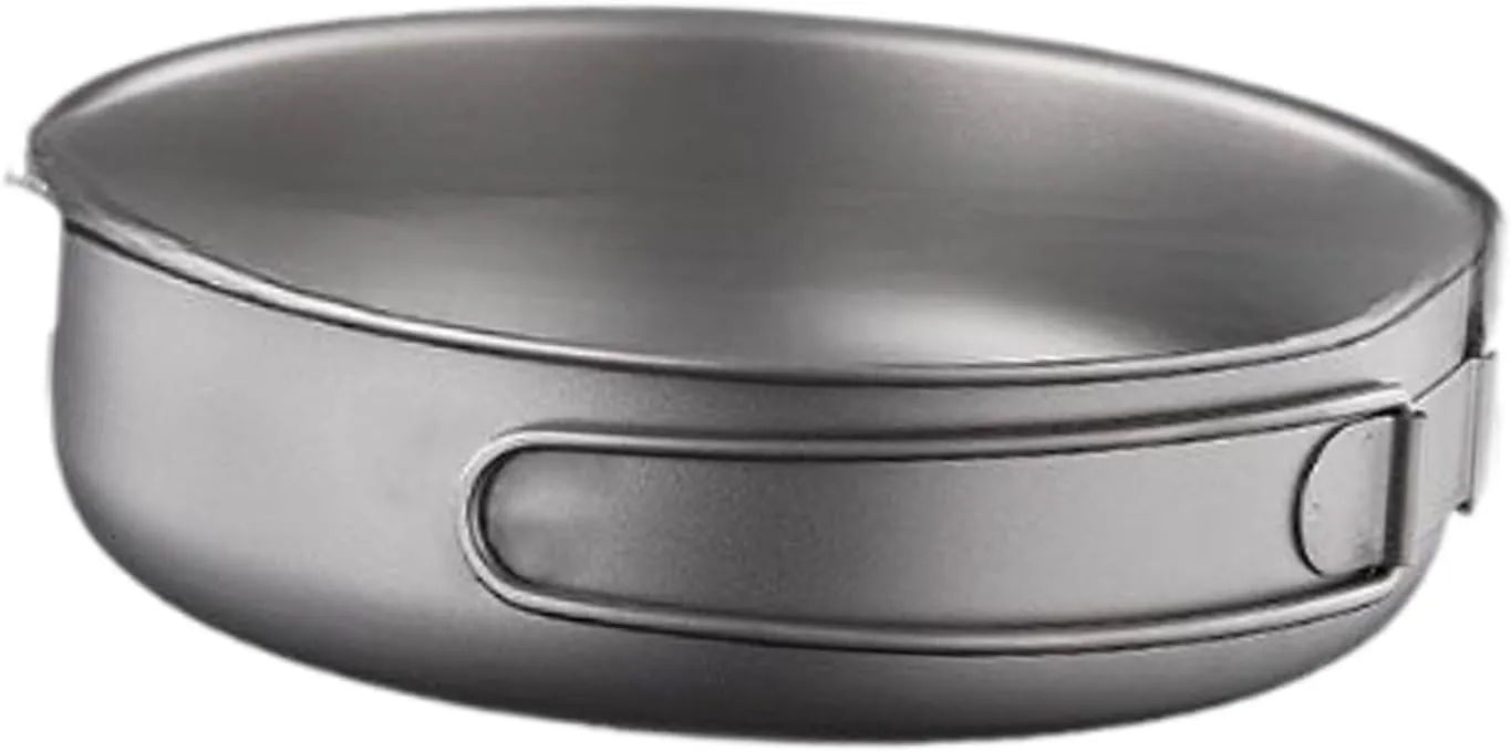 Camping Pan Titanium Cook Pan Camping Cookware Tableware Lightweight Fry Pan Titanium Pan for Picnic Backpack Cooking Camping