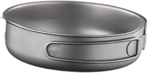 Camping Pan Titanium Cook Pan Camping Cookware Tableware Lightweight Fry Pan Titanium Pan for Picnic Backpack Cooking Camping