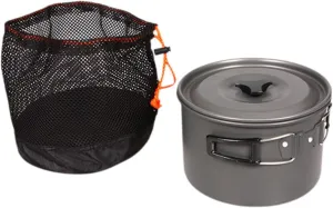 Camping Pot Large Single Pot High Capacity Cookware Outdoor Frying Pan Outdoor Camping Cookware for Backpacking Fishing