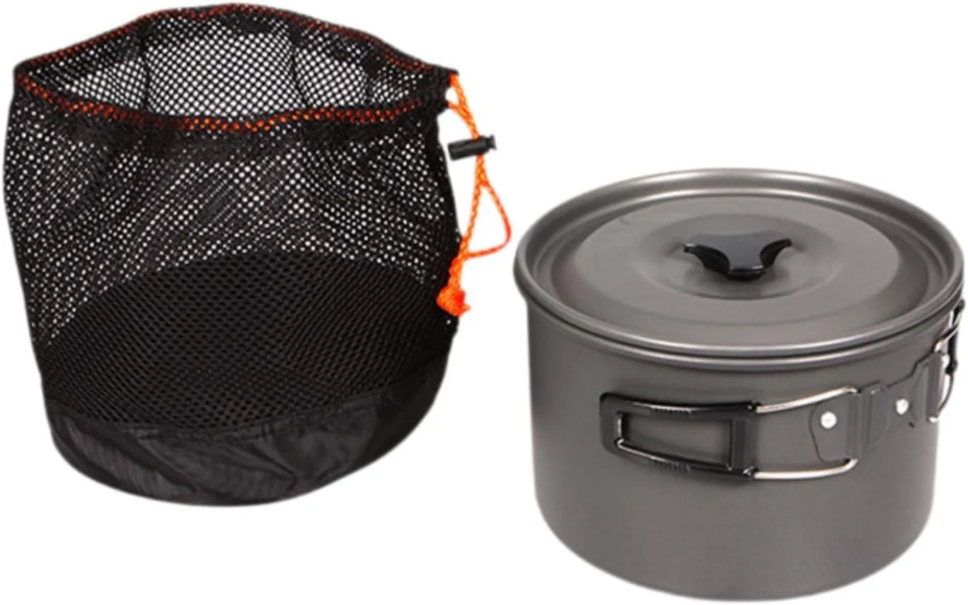 Camping Pot Large Single Pot High Capacity Cookware Outdoor Frying Pan Outdoor Camping Cookware for Backpacking Fishing